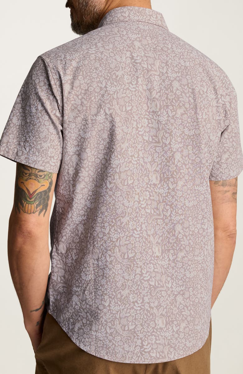 Bonobos Riviera Slim Fit Animal Print Short Sleeve Button-Up Shirt, Alternate, color, Desert Animals V2 C40