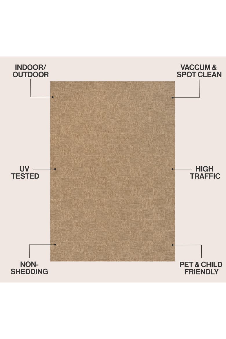 Mason Easy Jute Geometric Checker Weave Indoor/Outdoor Area Rug, Alternate, color, Natural