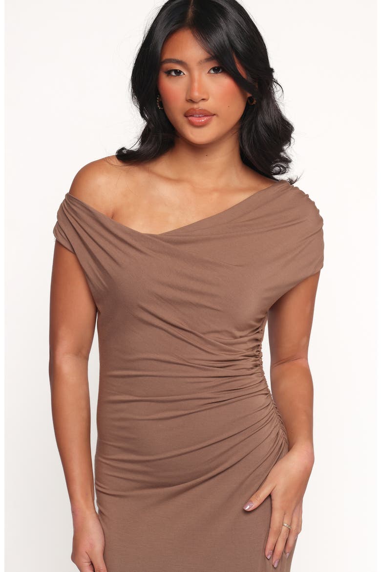 Wynn One-Shoulder Maxi Dress, Alternate, color, MOCHA