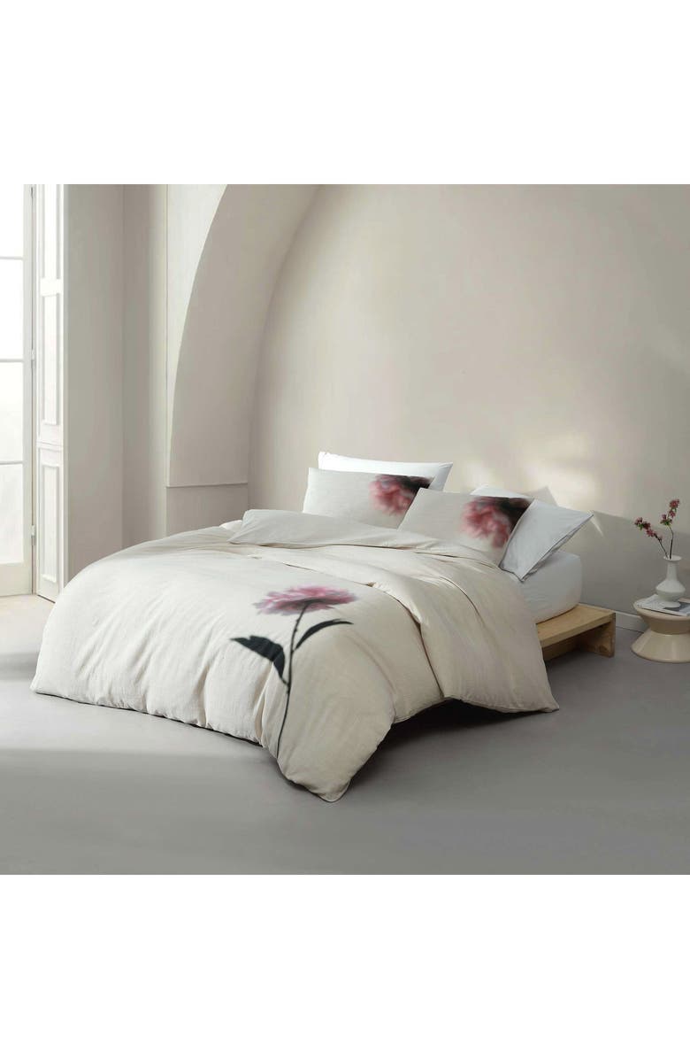 Calvin Klein Peony Print 3-Piece Duvet Set, Alternate, color, Light Beige