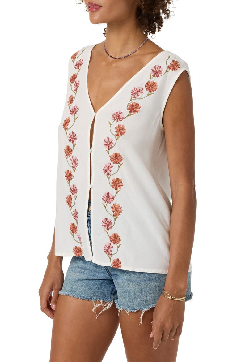 Farren Embroidered Floral Sleeveless Top, Alternate, color, TOFU