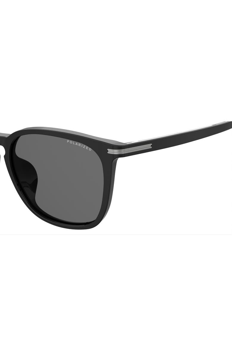 BOSS 56mm Polarized Rectangular Sunglasses, Alternate, color, Black