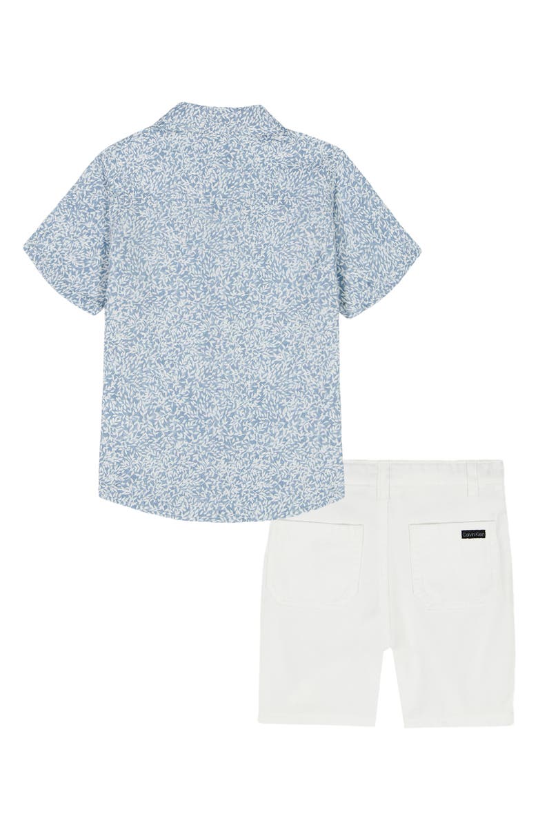 Calvin Klein Woven Shirt & Shorts Set, Alternate, color, Blue Multi