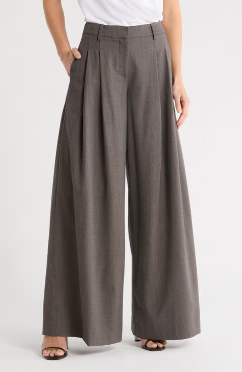 Didi Stretch Wool Wide Leg Pants