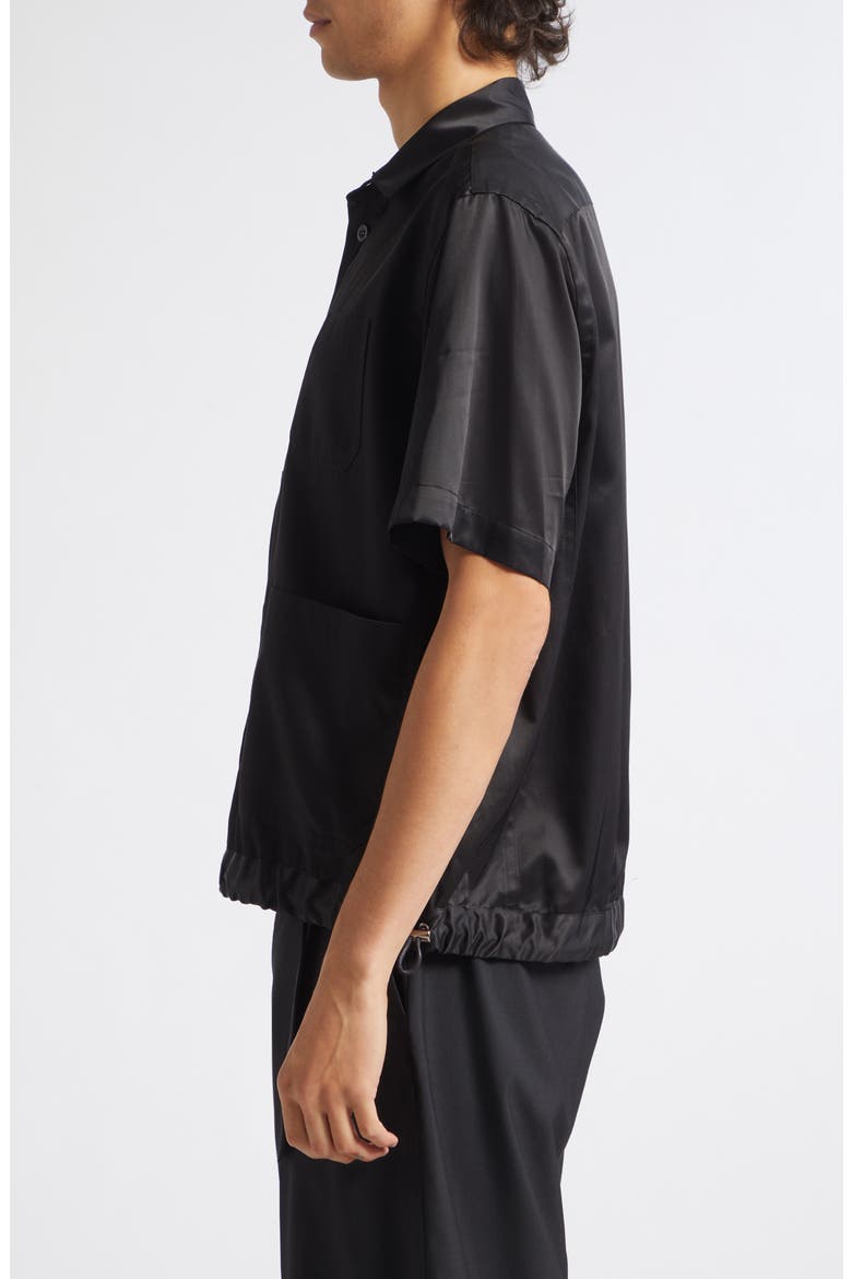 Twill Short Sleeve Shirt, Alternate, color, BLACK