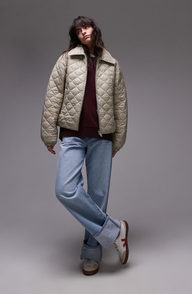 Topshop Quilted Liner Jacket, Alternate, color,