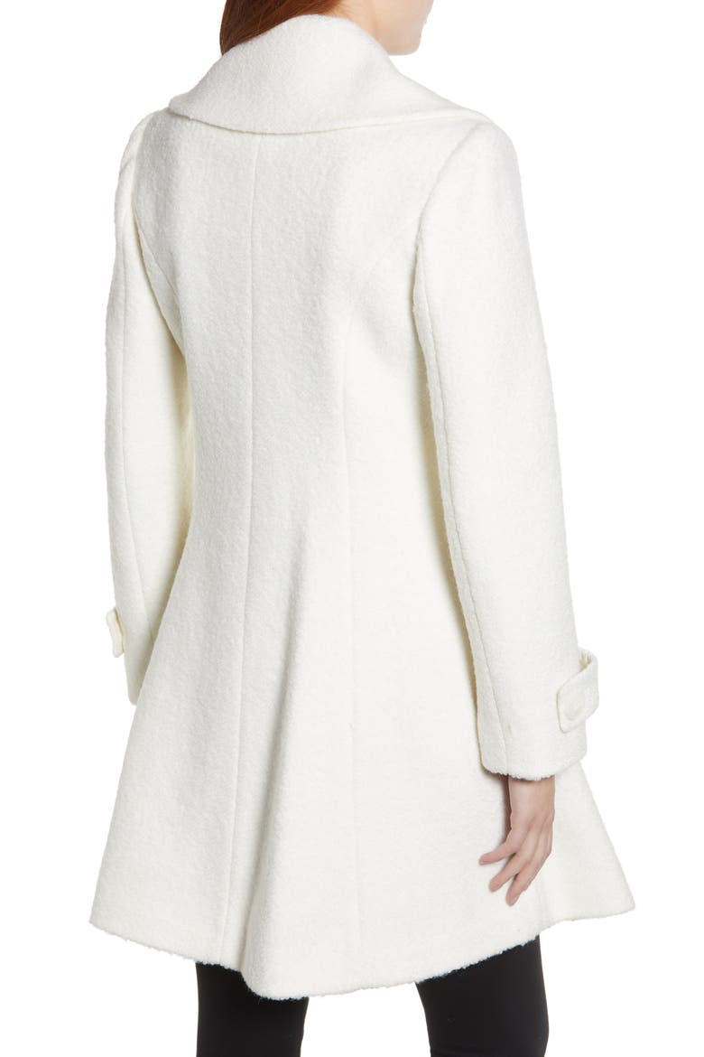 Fit & Flare Coat, Alternate, color, WINTER WHITE