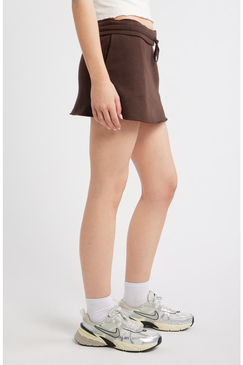 Cotton Blend Fleece Miniskort, Alternate, color, BROWN COFFEE