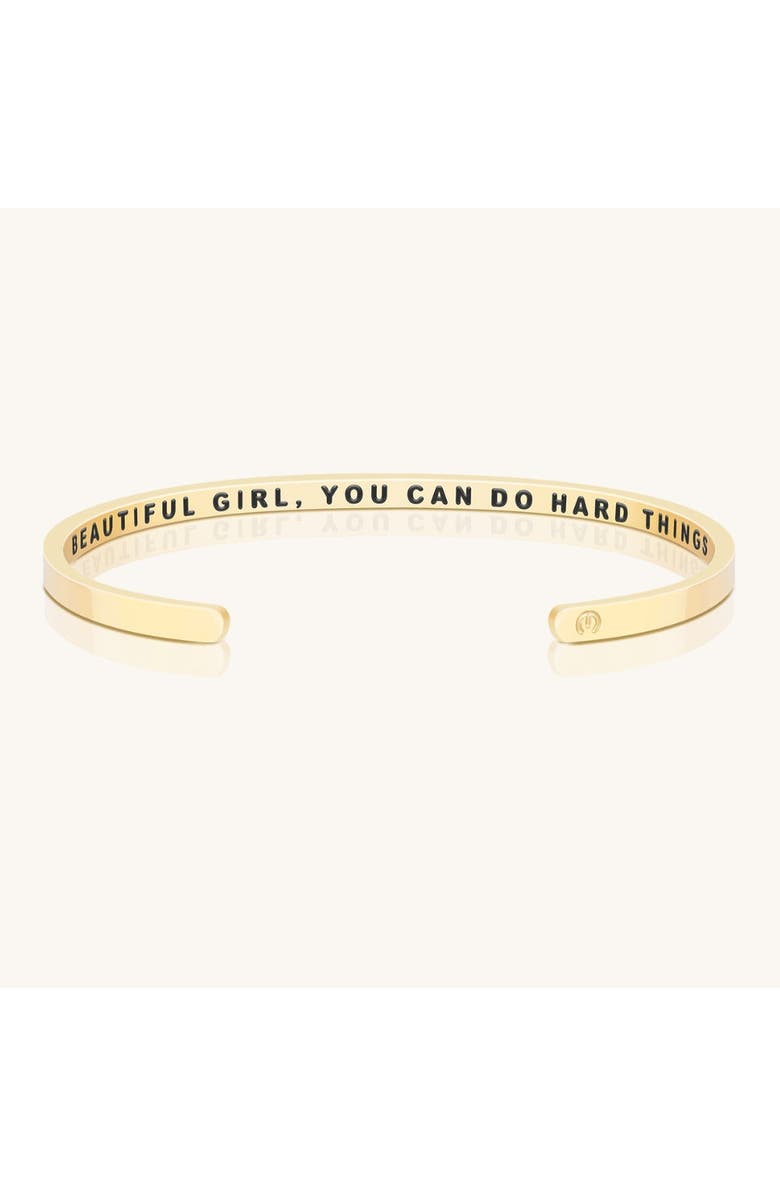 Mantra Beautiful Girl, You Can Do Hard Things bracelet, Main, color, Inside - Yellow Gold