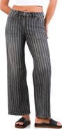 HINT OF BLU Stripe High Rise Wide Leg Jeans
