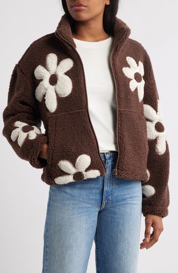 High Pile Fleece Floral Jacket