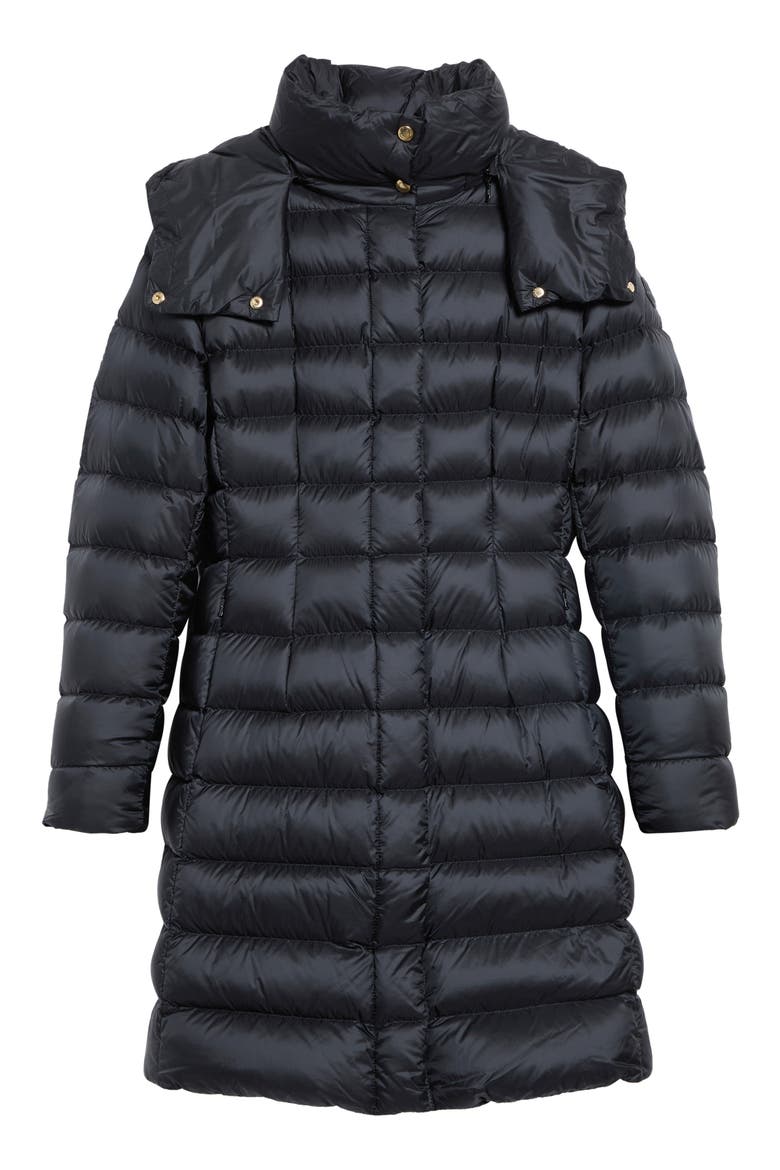 Hirmas Long Hooded Down Puffer Coat, Main, color, BLACK