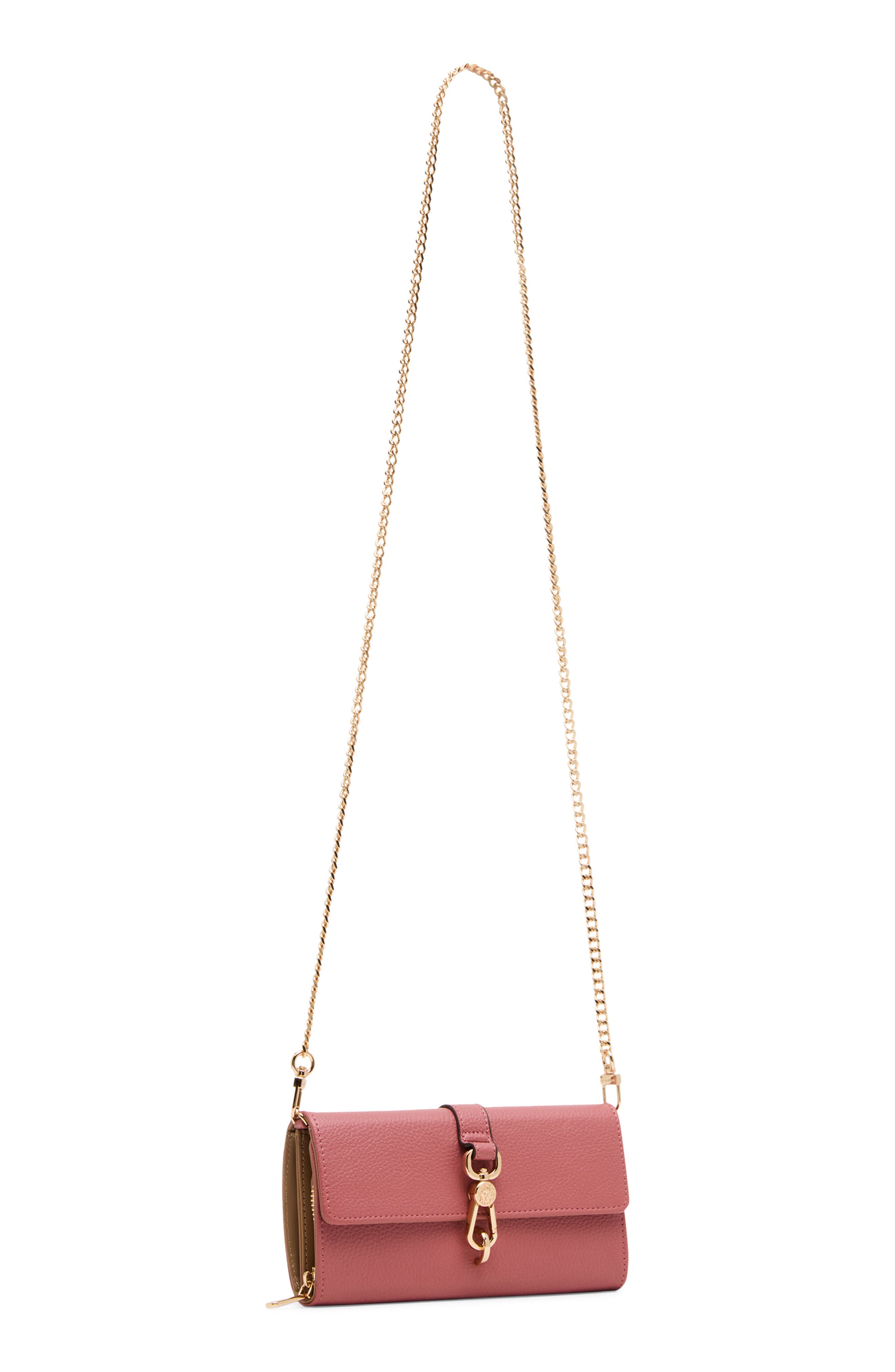 Wallet on a Chain Crossbody Bag, Alternate, color, BLOSSOM/ ROSE