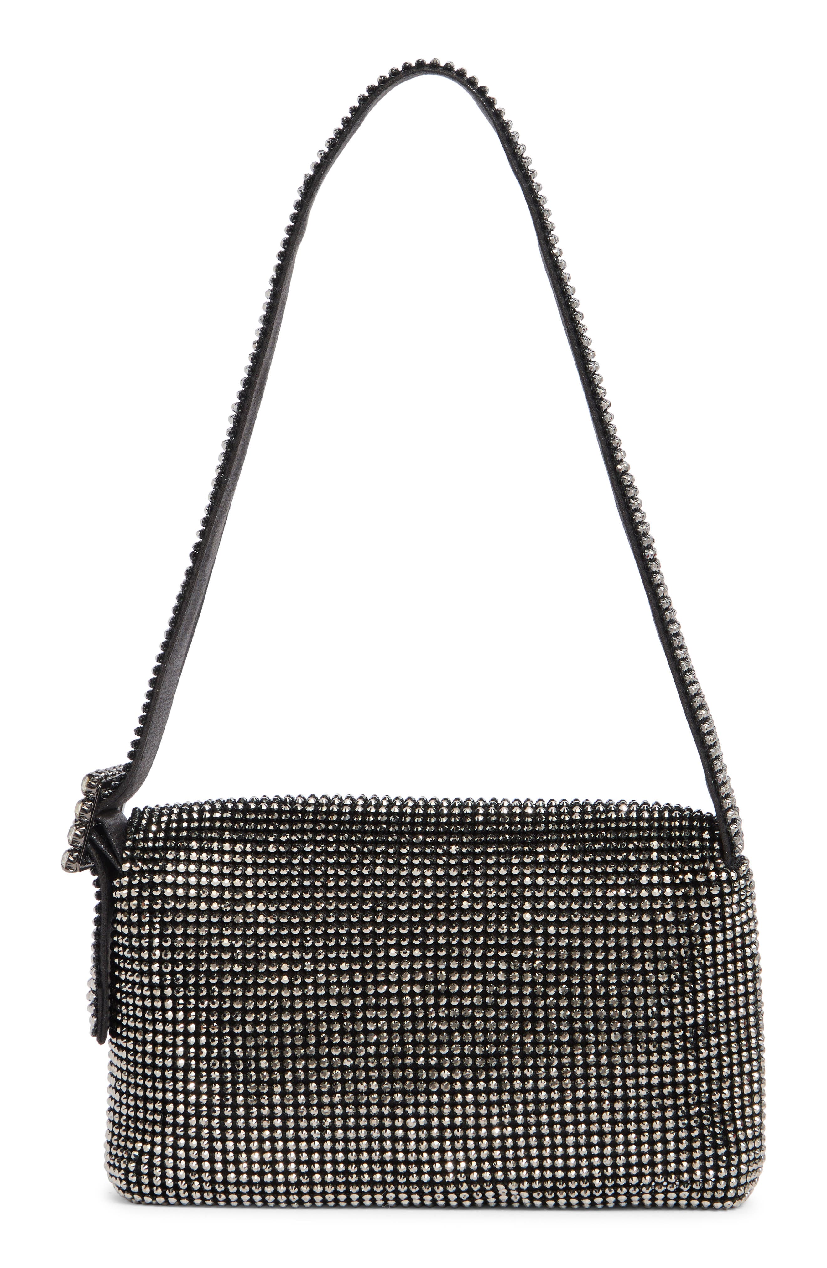 Jessica McClintock Fayra Crystal Mesh Shoulder Bag, Alternate, color, 56N-Gunmetal