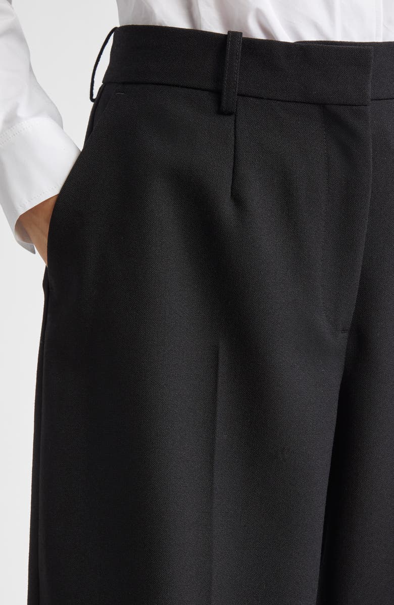 TOTEME Tailored Double Pleat Wool Flannel Trousers, Alternate, color, Black