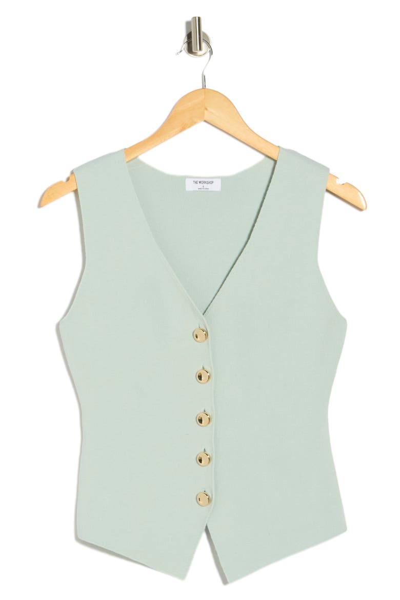 Button-Up Vest, Alternate, color, SAGE