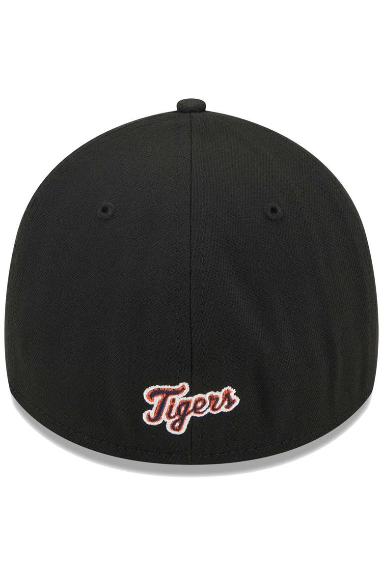 Men's New Era Black Detroit Tigers Logo 39THIRTY Flex Hat, Alternate, color, Black