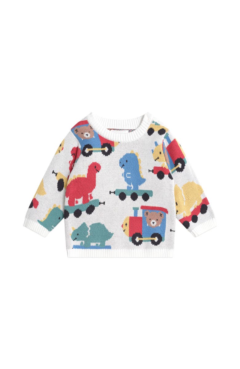 Huxbaby Dino Train Knit Pullover, Main, color, Multi