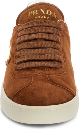 スニーカー PRADA 'Lane' sneakers Brown Prada Men's Lane Logo Cow Leather Sneakers (All New In