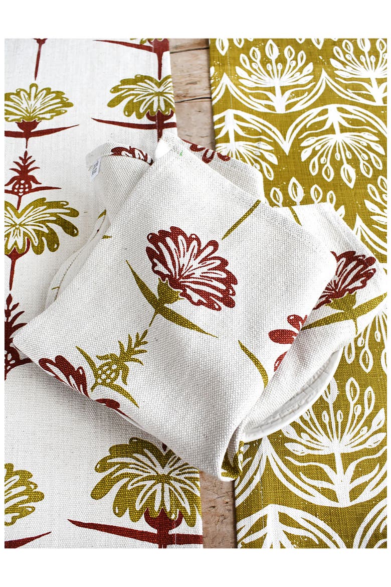 Tropical Cotton Twill Dinner Napkins, Alternate, color, CRIMSON AND CHARTREUSE