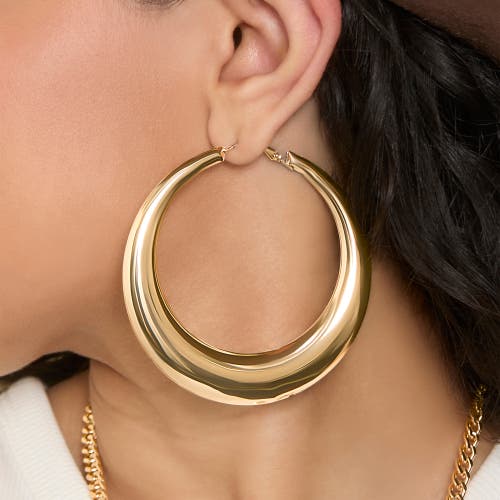Jessica Simpson Bold Crescent Hoop Earrings In Gold