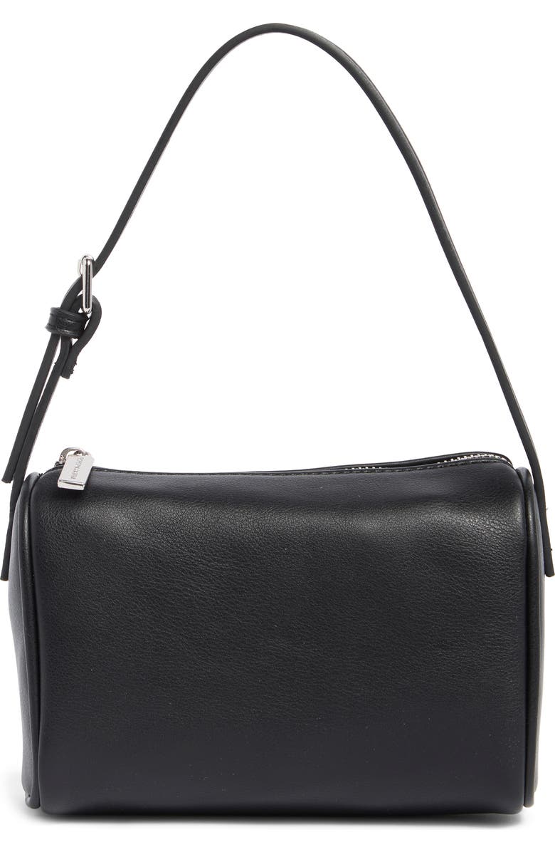 BCBG Barrel Faux Leather Shoulder Bag, Main, color, Black