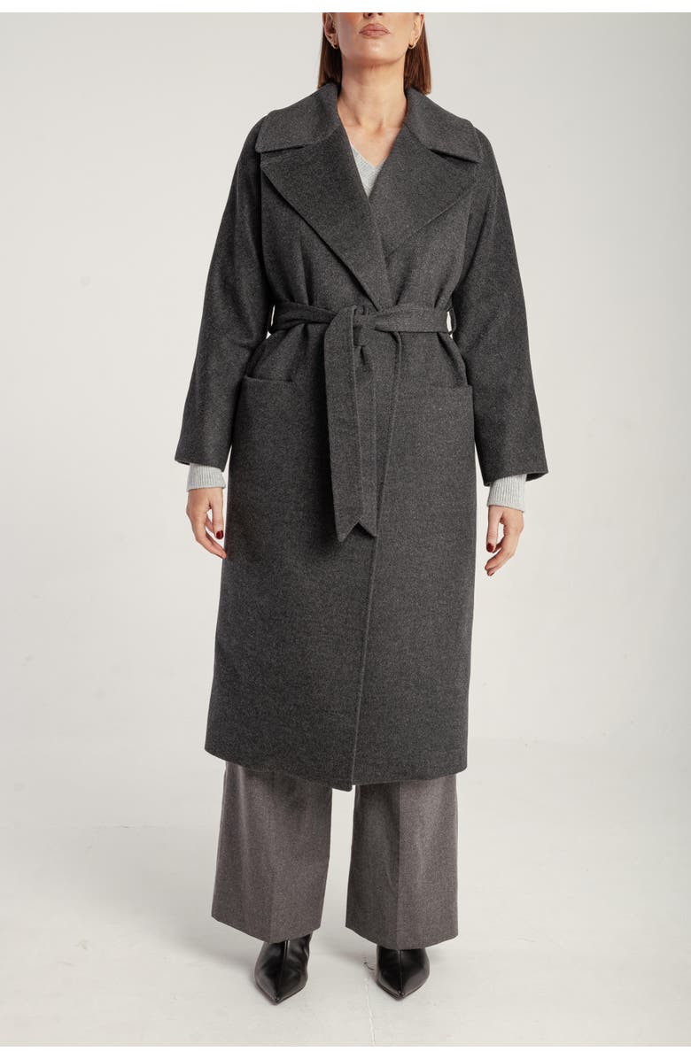 1982 Pure Cashmere Wrap Belted Midi Coat, Main, color, Charcaol