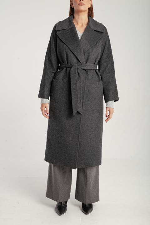 Pure Cashmere Wrap Belted Midi Coat