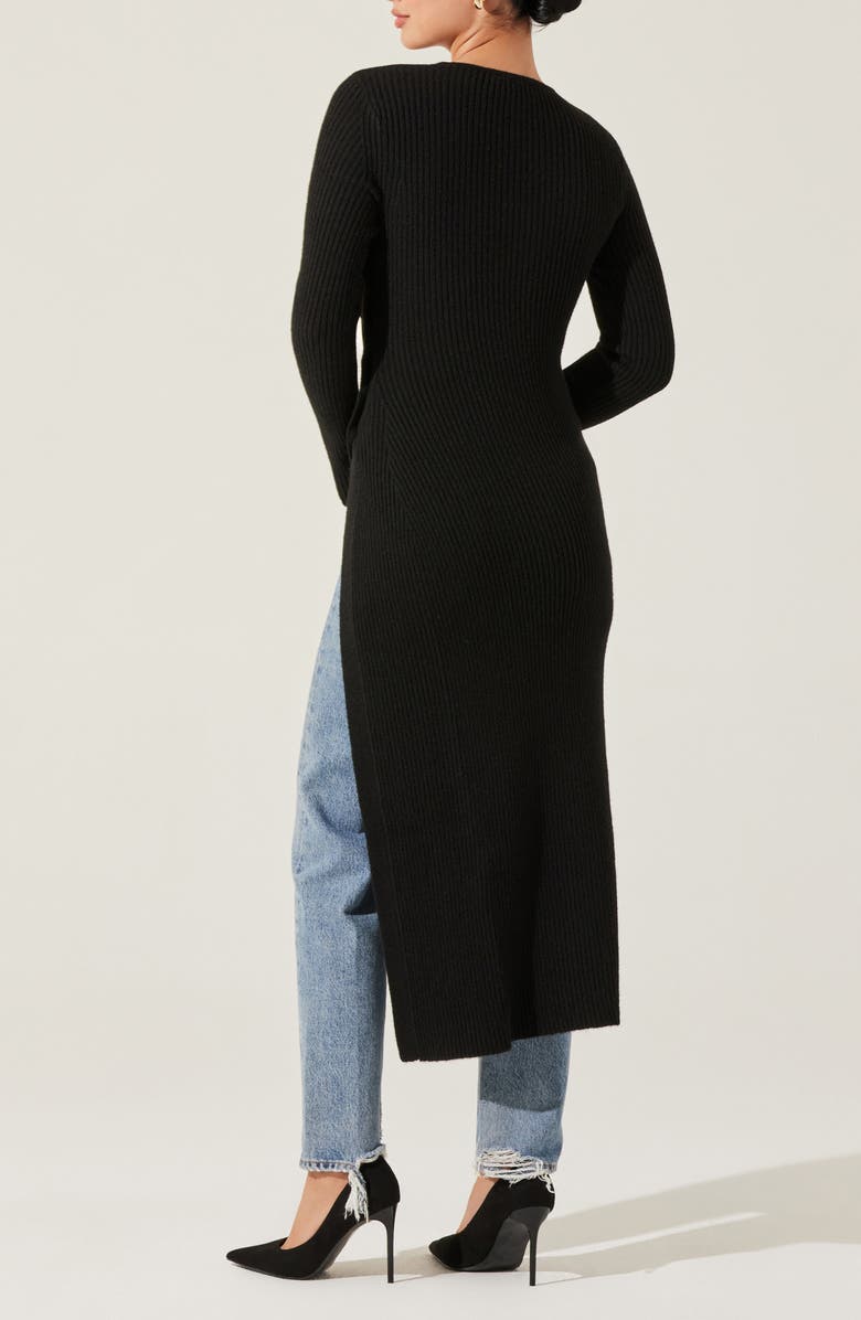 ASTR the Label High Slit Long Sweater, Alternate, color, Black