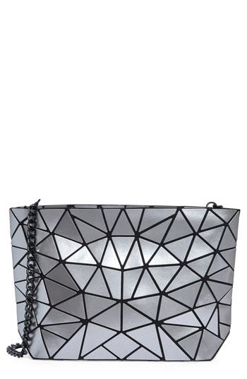 Patrizia Luca Slanted Square Convertible Clutch In Shiny Grey