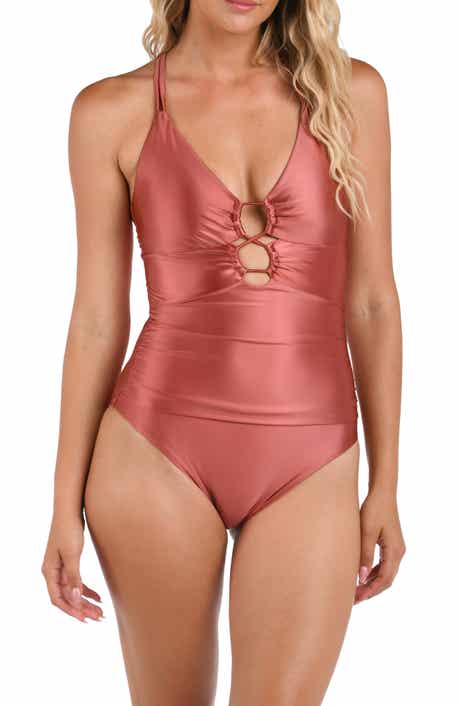 La Blanca Earth Lace-Up Underwire One-Piece Swimsuit