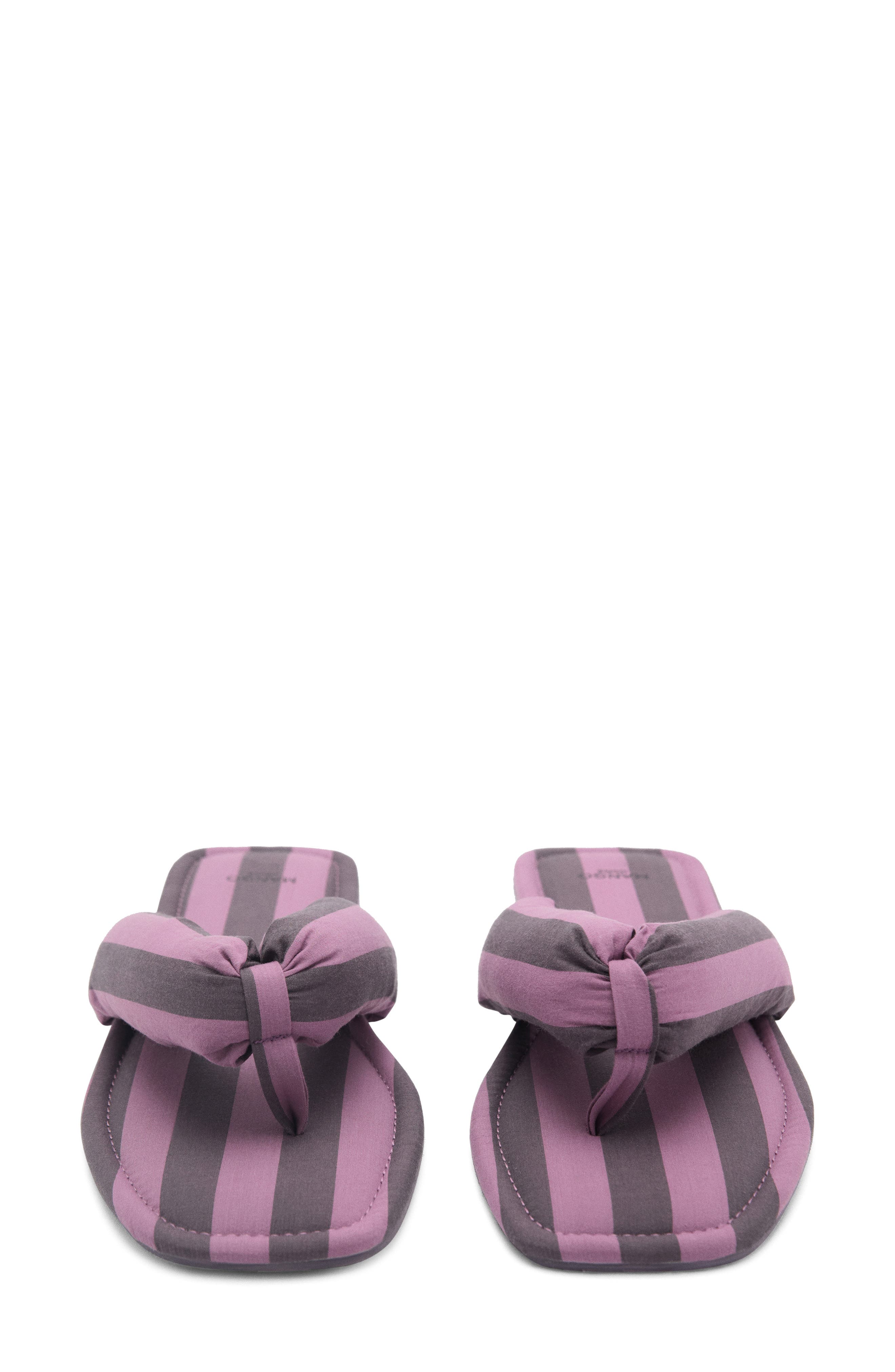 MANGO Stripe Puffer Flip Flop, Alternate, color, Plum