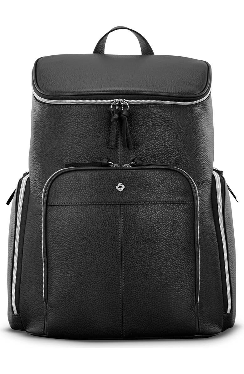 Samsonite Mobile Solution 2 Leather Deluxe Backpack, Alternate, color, Black