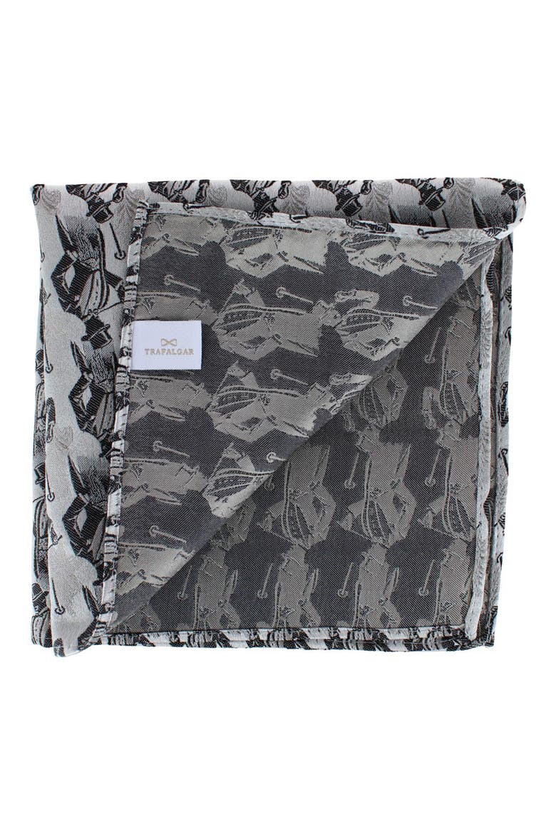 Ambrose Silk Pocket Square, Alternate, color, SILVER