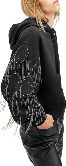 Lennon Tassel Embellished Sleeve Hoodie