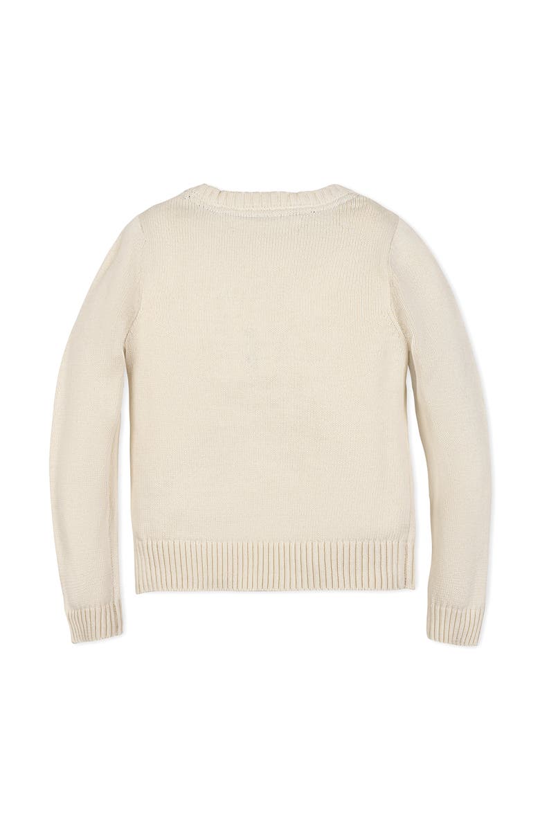 Hope & Henry Kids' Organic Crew Neck Flag Sweater, Alternate, color, Ivory Flag