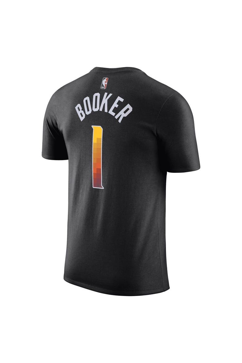 Men's Jordan Brand Devin Booker Black Phoenix Suns 2022/23 Statement Edition Name & Number T-Shirt, Alternate, color, Black