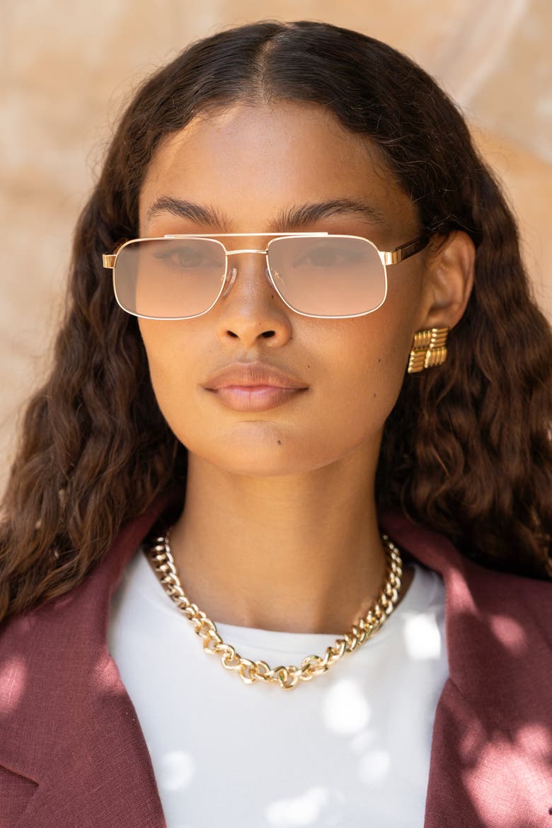 Vesper Aviator Sunglasses, Alternate, color, Gold / Brown Pink