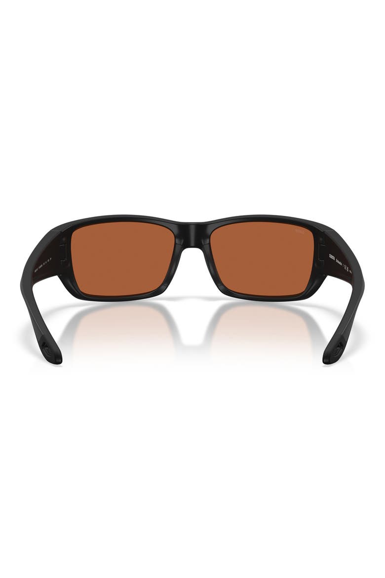 Schoolie 56mm Polarized Mirrored Rectangular Sunglasses, Alternate, color, BLACK / GREEN MIRROR