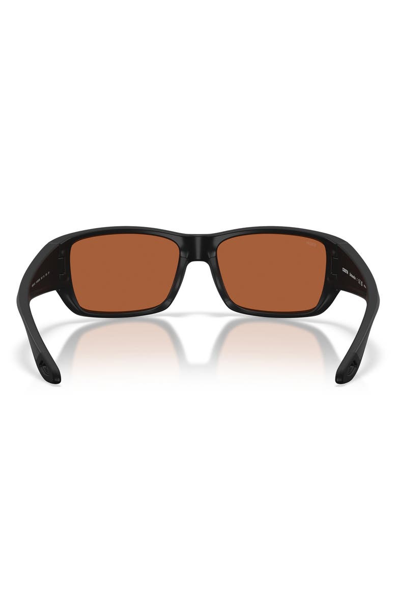 Costa Del Mar Schoolie 56mm Polarized Mirrored Rectangular Sunglasses, Alternate, color, Black / Green Mirror