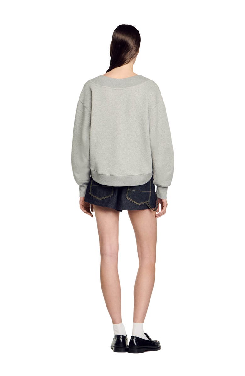 SANDRO Cropped sweatshirt, Alternate, color, 