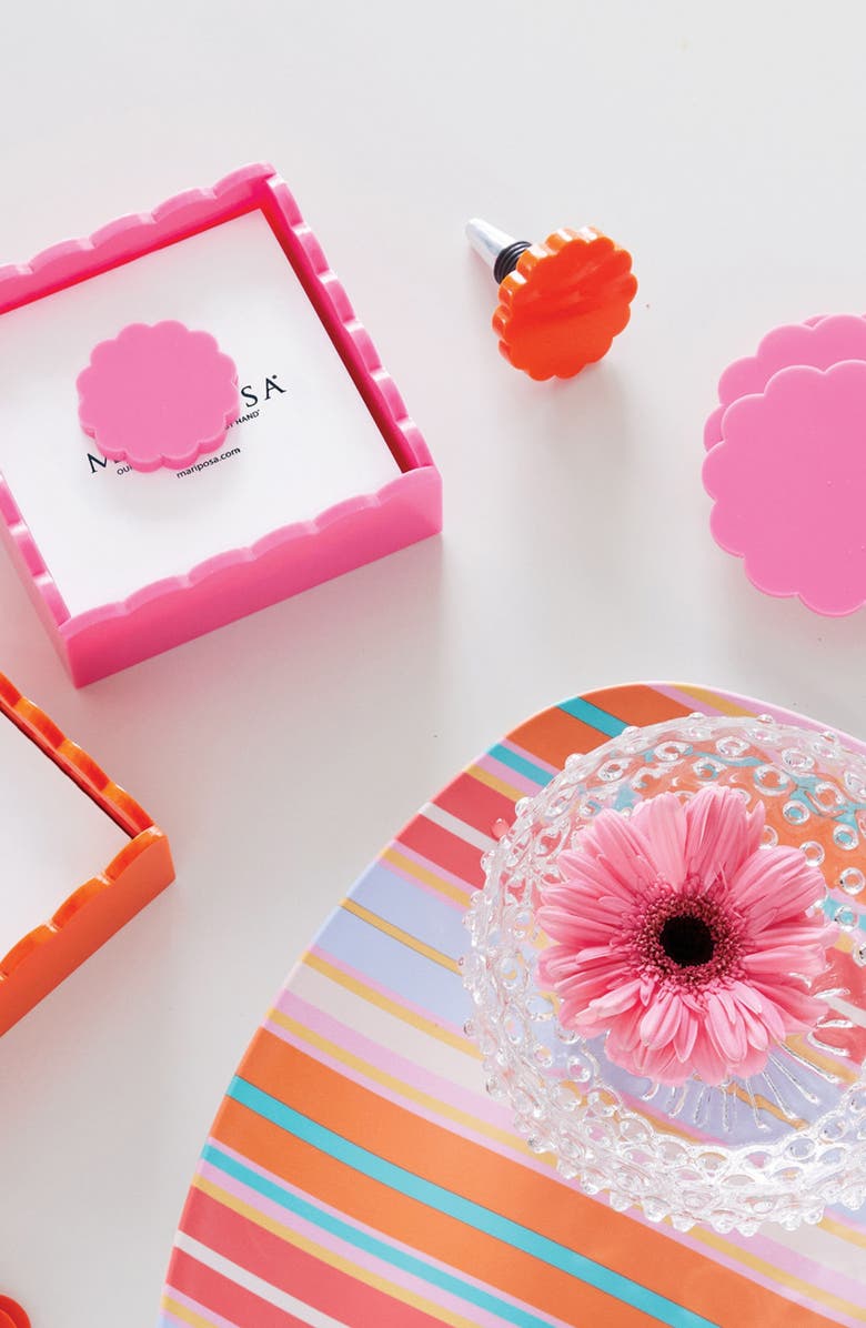 Mariposa Scallop Bottle Stopper, Alternate, color, Orange