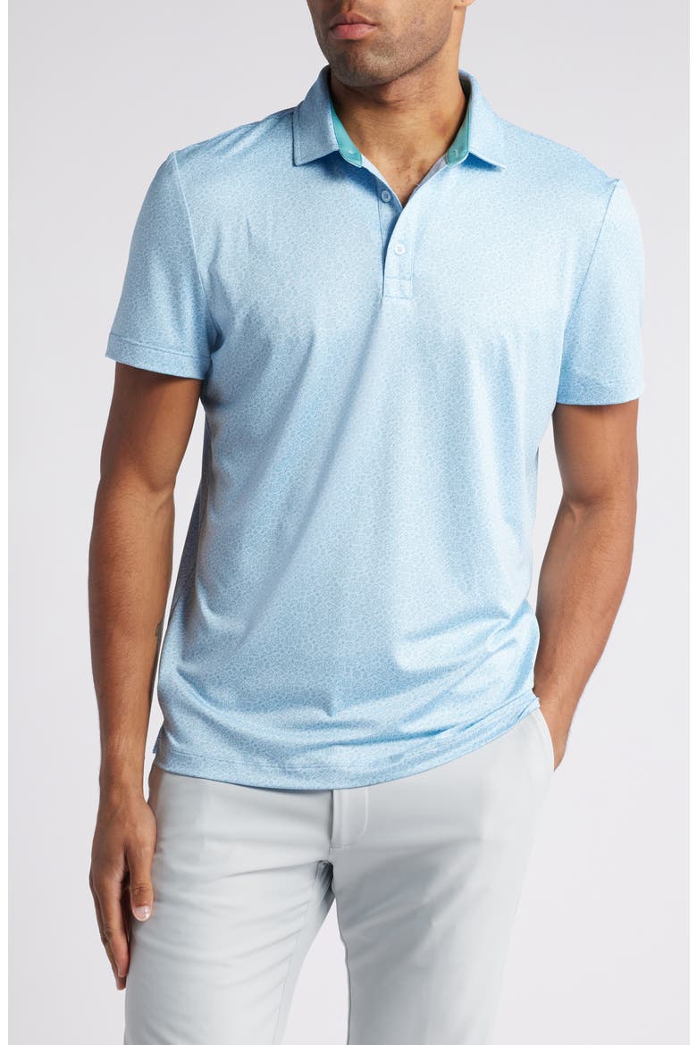 Kimbell Floral Performance Polo, Main, color, ATMOSPHERE