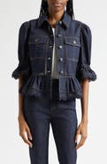 Cinq à Sept Guipure Lace Trim Peplum Jacket