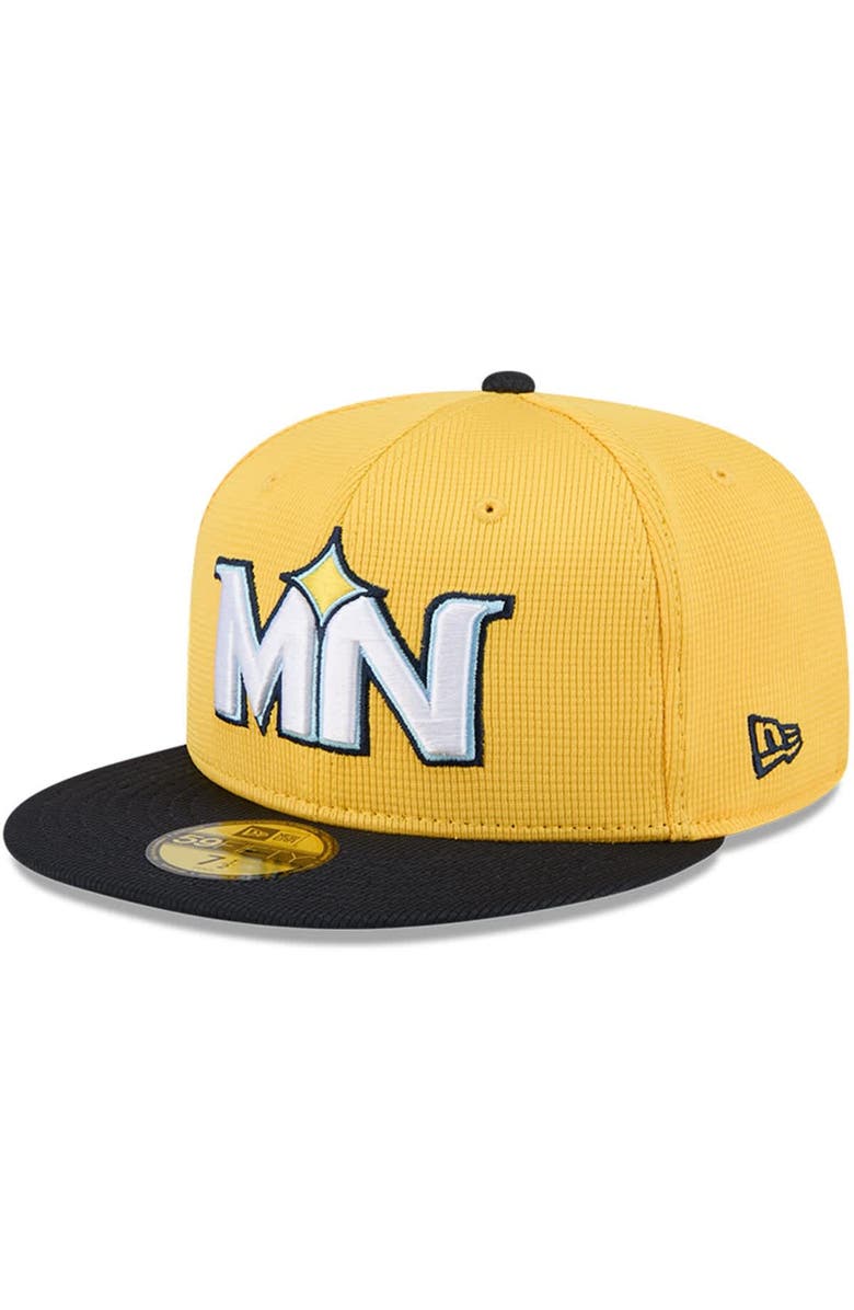 New Era Men's New Era Yellow/Black Minnesota Twins City Connect Batting Practice 59FIFTY Fitted Hat, Alternate, color, Gold