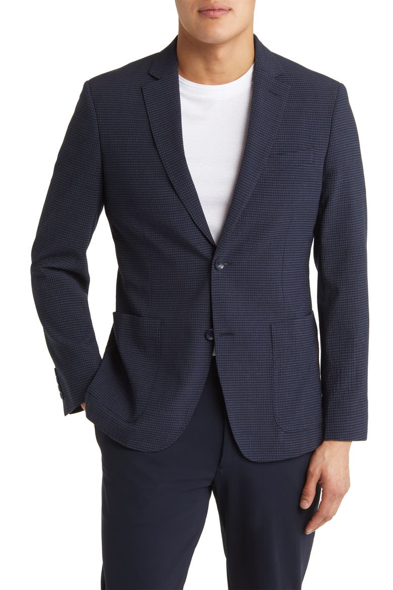 Patch Pocket Seersucker Sport Coat, Main, color, NAVY SEERSUCKER