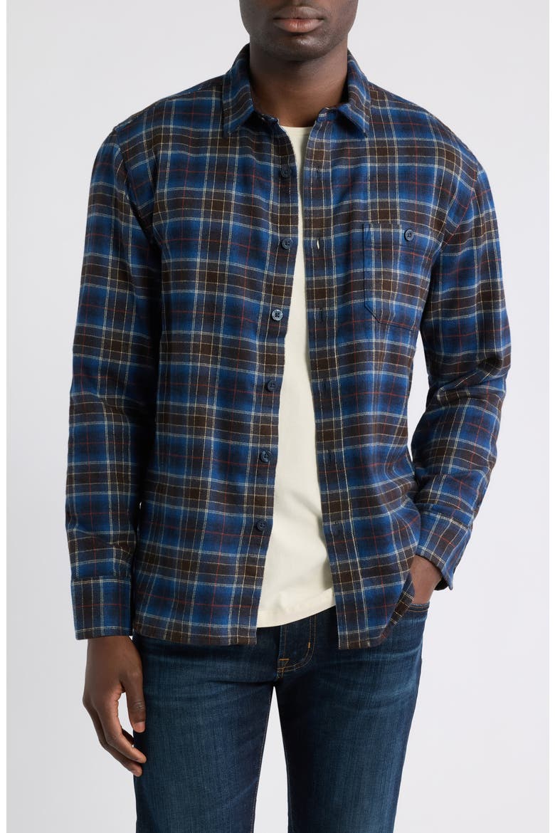 Fremont Flannel Button-Up Shirt, Main, color, NAVY MULTI PLAID