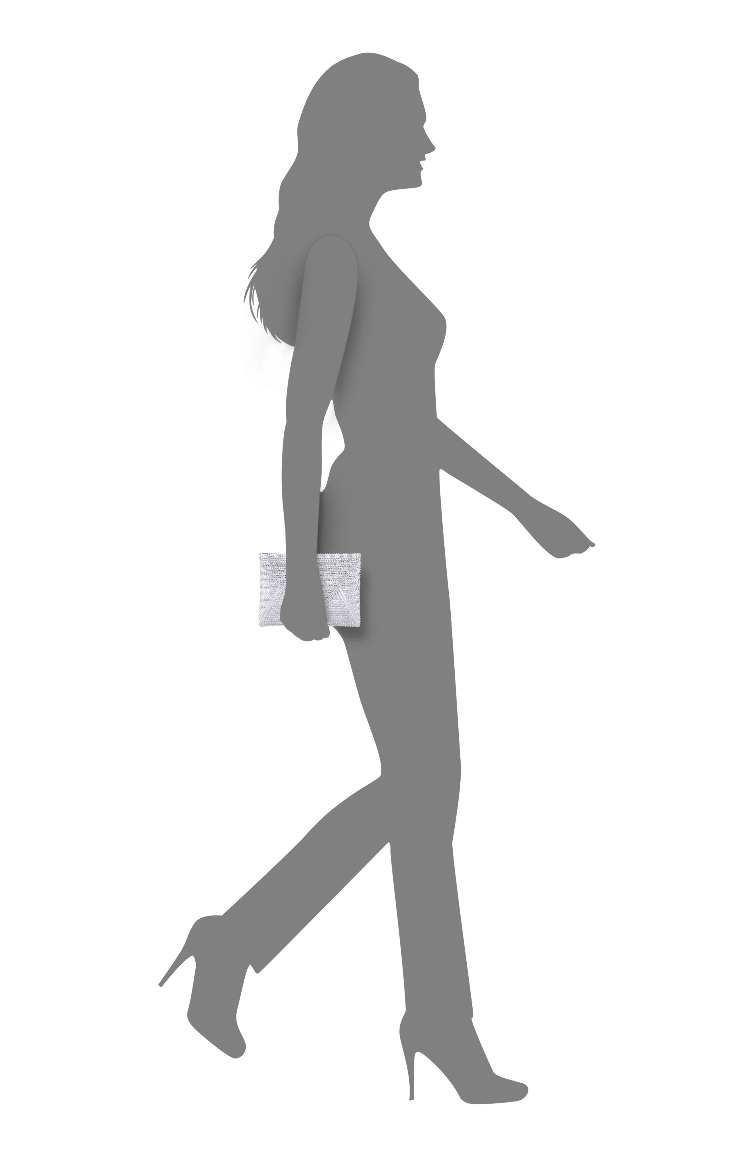 Nina Lorna Embellished Envelope Clutch, Alternate, color, Silver