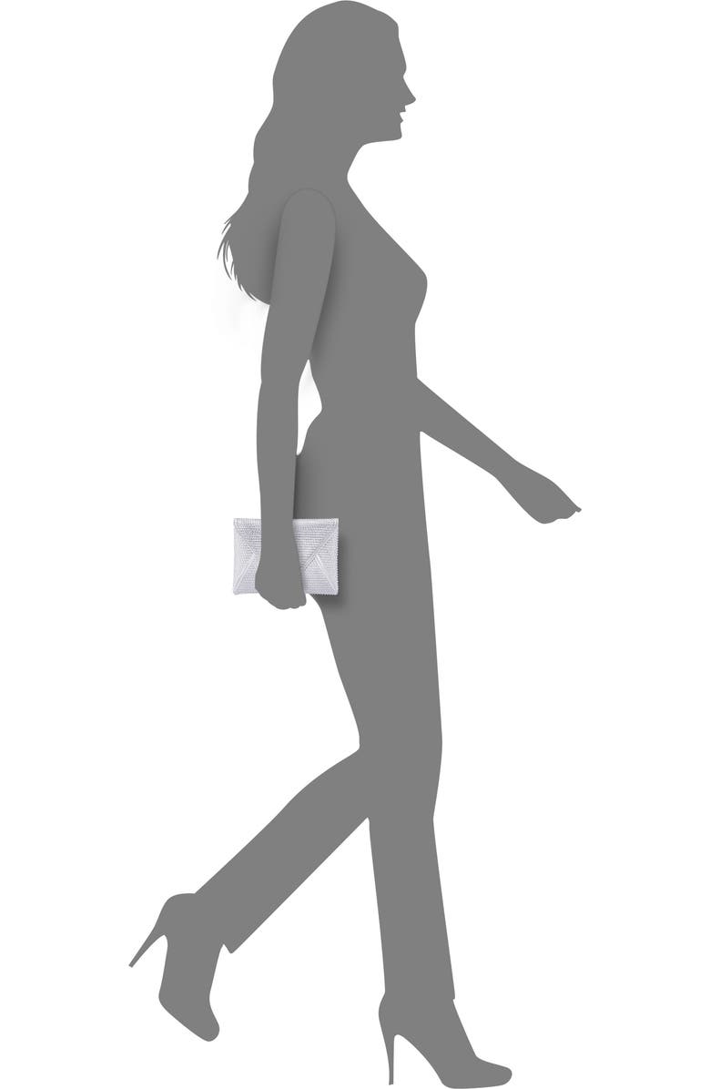 Nina Lorna Embellished Envelope Clutch, Alternate, color, Silver