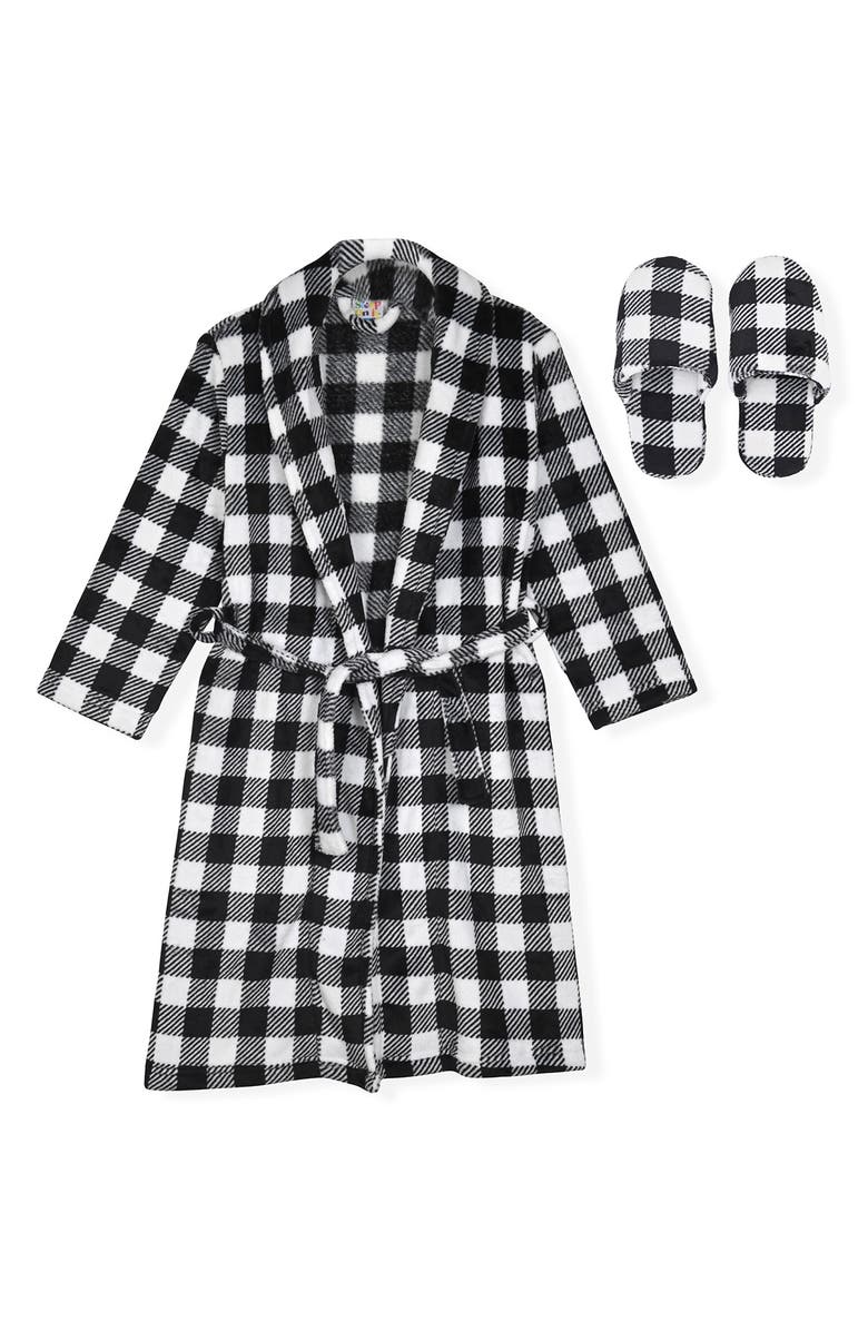 SLEEP ON IT Kids' Fleece Robe & Slippers Set, Main, color, Black